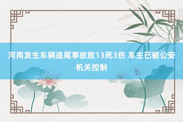 河南发生车辆追尾事故致13死3伤 车主已被公安机关控制