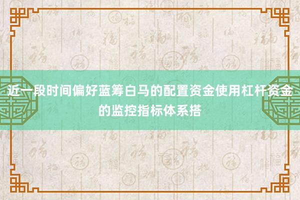 近一段时间偏好蓝筹白马的配置资金使用杠杆资金的监控指标体系搭