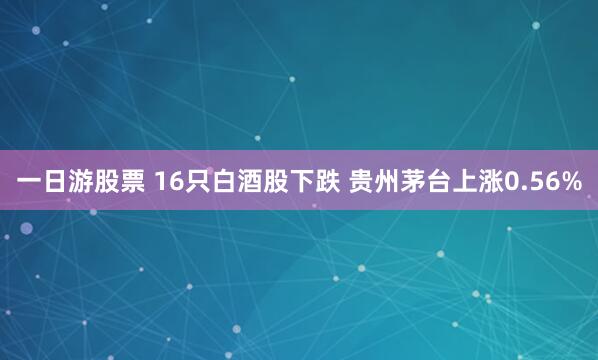 一日游股票 16只白酒股下跌 贵州茅台上涨0.56%