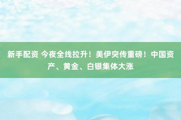 新手配资 今夜全线拉升！美伊突传重磅！中国资产、黄金、白银集体大涨