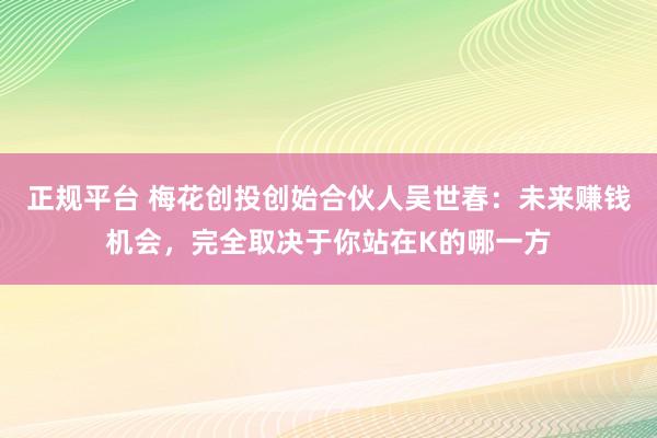 正规平台 梅花创投创始合伙人吴世春：未来赚钱机会，完全取决于你站在K的哪一方