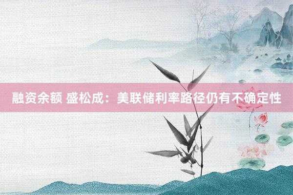 融资余额 盛松成：美联储利率路径仍有不确定性